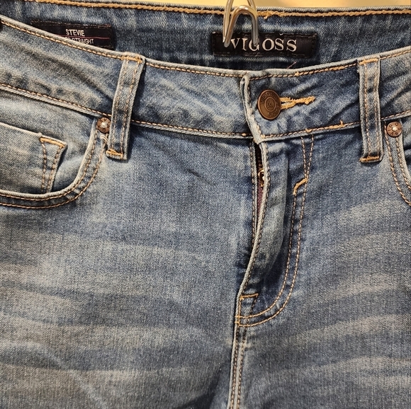 Vigoss women's washed blue mide rise Straight legs  jeans size 26 - Picture 5 of 11